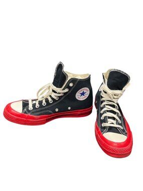 Converse Comme Garcons play Chuck high black red sneakers sz 7mns9wms SKU 10-603